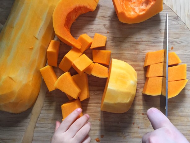 cutting squash