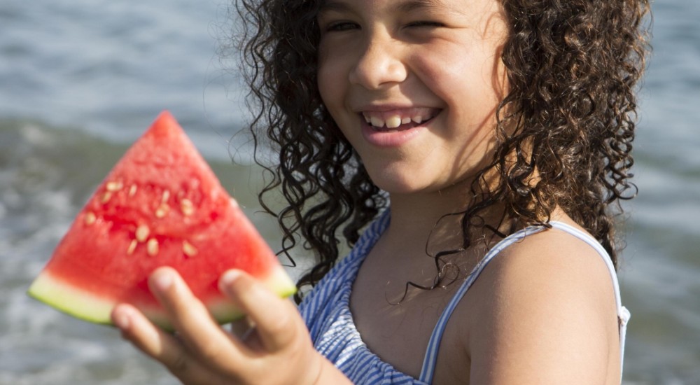 Girl with watermelon